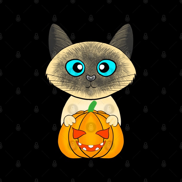 Halloween cute cat pumpkin by ArtDigitalWings