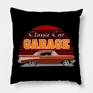 Classic Car Garage Pillow