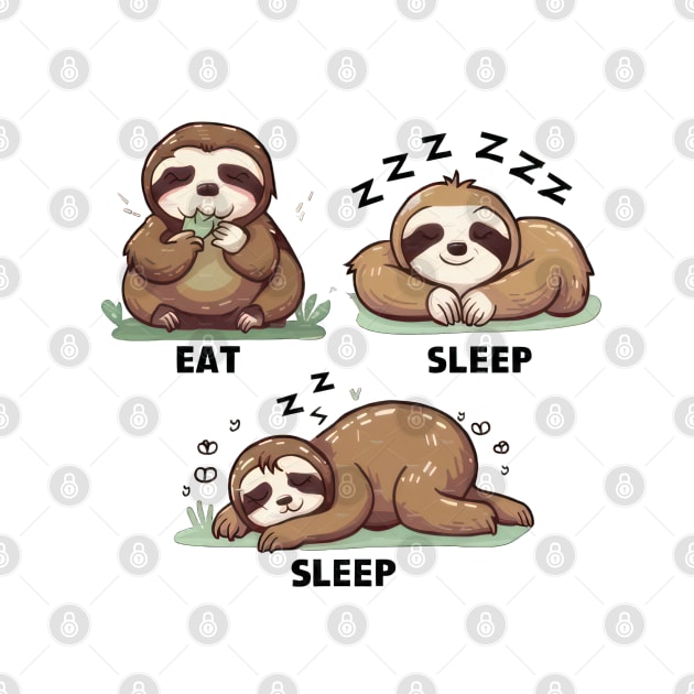 Eat, Sleep, Sleep: Sloth by TooplesArt