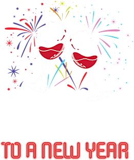 Cheers To A New Year Wine Glass 2019 T-shirt Magnet