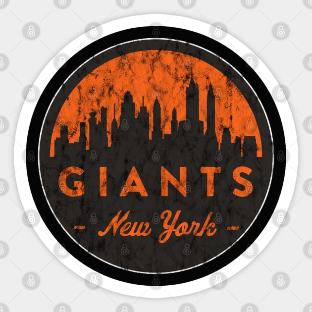 Vintage NY Giants Baseball retro Logo - Distressed Version - Giants -  Sticker