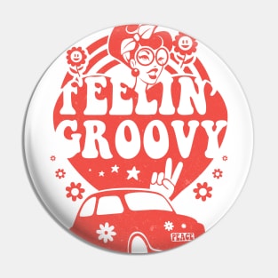 Feeling Groovy: Retro Heart, Car & Girl Pin