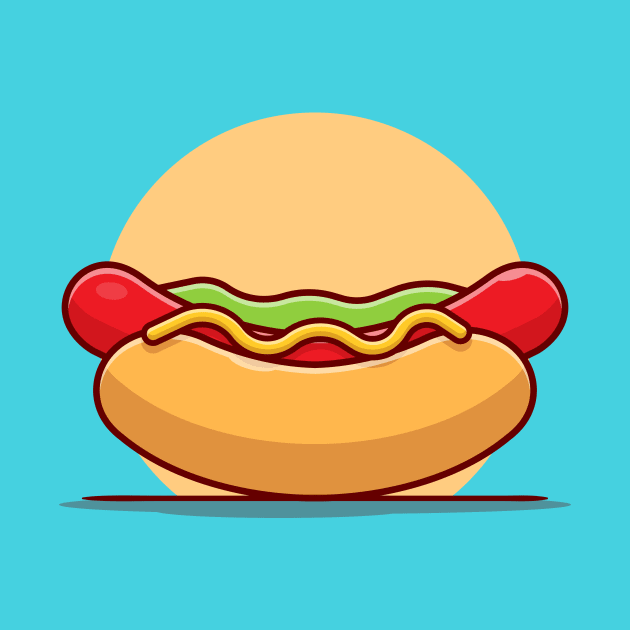 Hotdog Cartoon Vector Icon Illustration (11) by Catalyst Labs