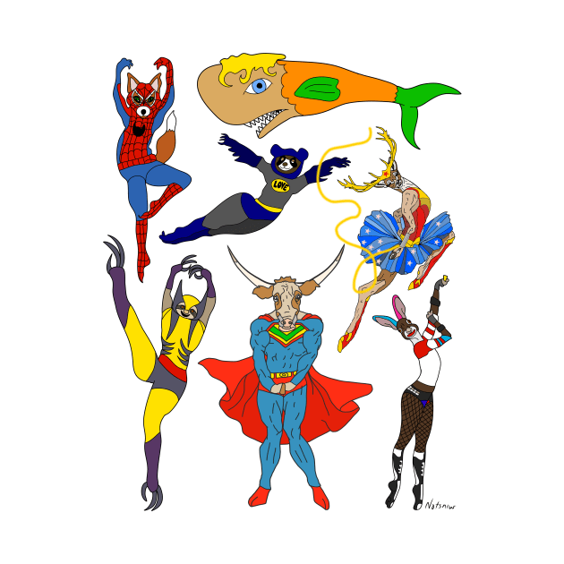 Superhero Animals by notsniwart