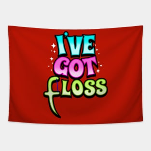 Funny Typographic Meme Pun I've Got Flaws Floss Tapestry