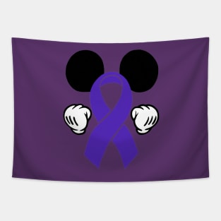 Mouse Ears Awareness ribbon (Purple) Tapestry