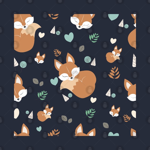 Sleepy Foxes pattern by Arch4Design