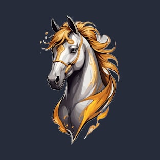 Race Horse Head with a Golden Mane T-Shirt