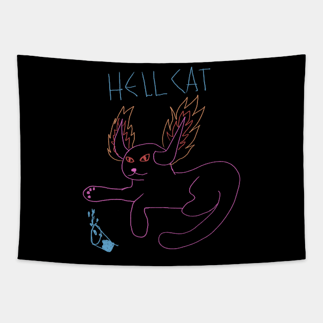 Hell Cat Tapestry by MarCerebral