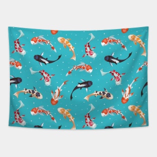 Lucky Koi Fish Pattern Tapestry