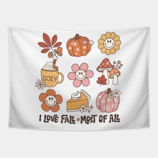 Fall season design I love fall Tapestry