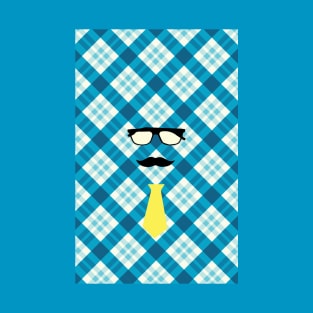 Checkered Father glasses mustache and tie T-Shirt