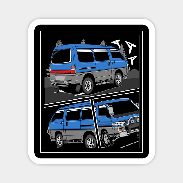 Jdm delica comic style 2 Magnet by R.autoart