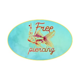 Free Piercing Fish Design Pop Art Ave T-Shirt