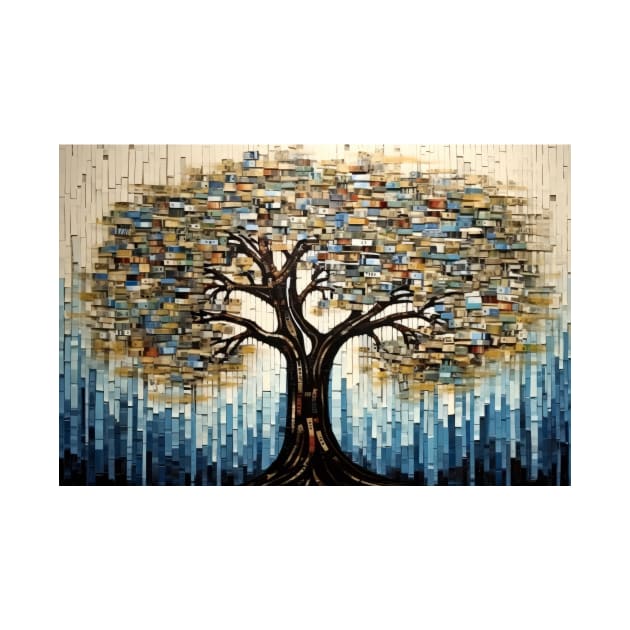 Tree Landscape Art Decor Paint Mosaic by Cubebox