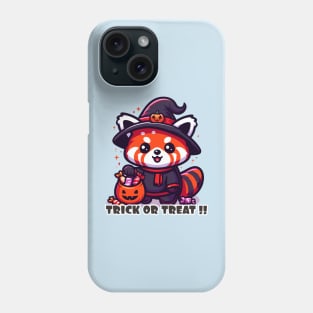 Red Panda halloween holding bag of candy Phone Case