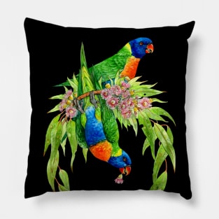 Rainbow Lorikeets Native Wreath Pillow