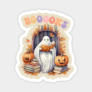 Funny Halloween Cute Ghost Book Reading School Teacher Magnet