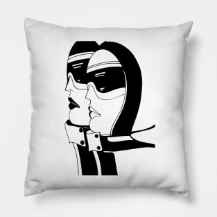 SKI,1966 by Jacqueline Mcculloch , House of Harlequin Pillow