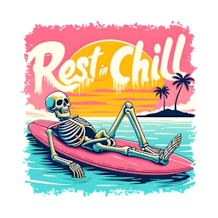 "Rest in Chill" Funny Skeleton T-Shirt