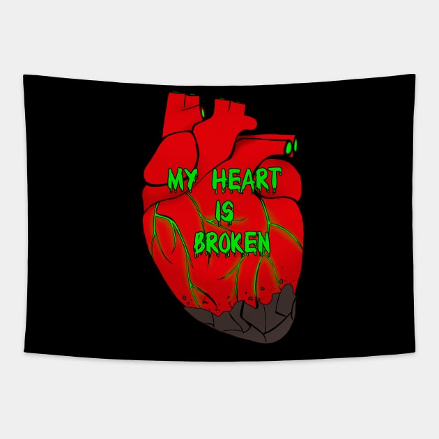 Broken heart is poison Tapestry by FlamyXD