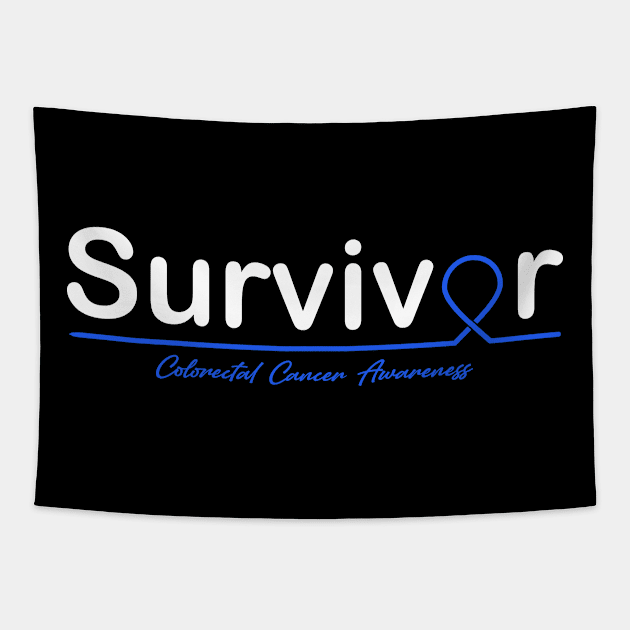 Colorectal Cancer Awareness Survivor Heartbeat Tapestry by KHANH HUYEN