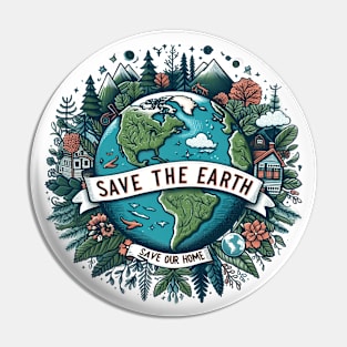 Earth Day 2024 Save the Earth, Save Our Home Pin