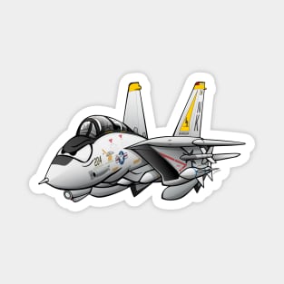 F-14 Tomcat Military Fighter Jet Aircraft Cartoon Illustration Magnet