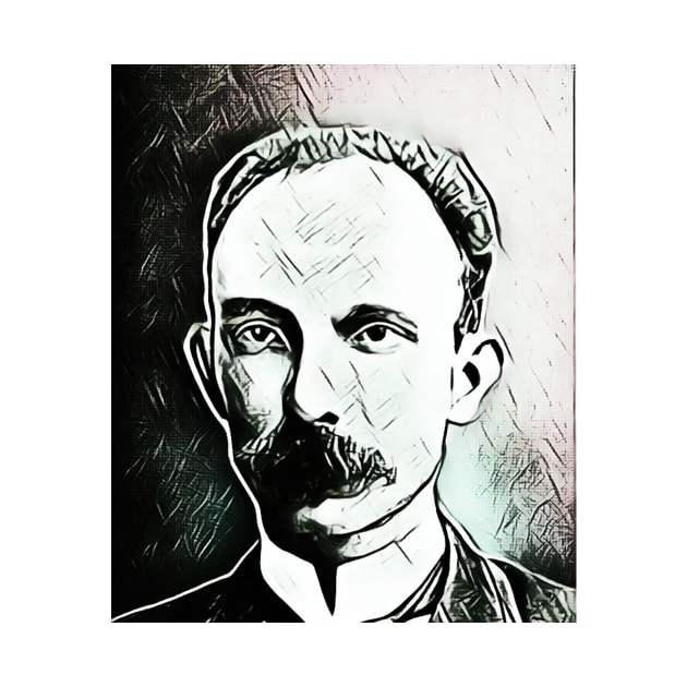 José Martí Black and White Portrait | Jose Marti Artwork 3 by JustLit