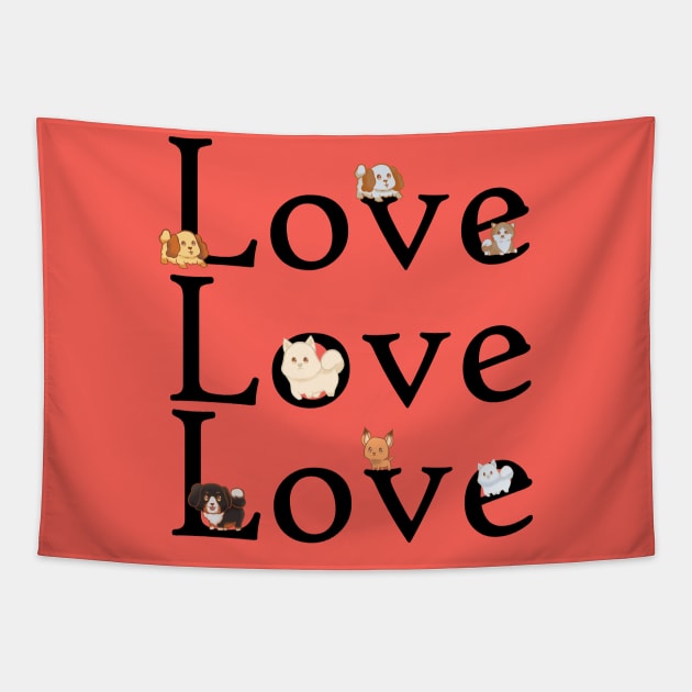 I love dogs Tapestry by Prisma_shop