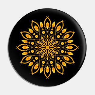 Elegent Gold Mandala Art Pin
