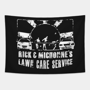 Retro Rick & Michonne's Lawn Care Tapestry