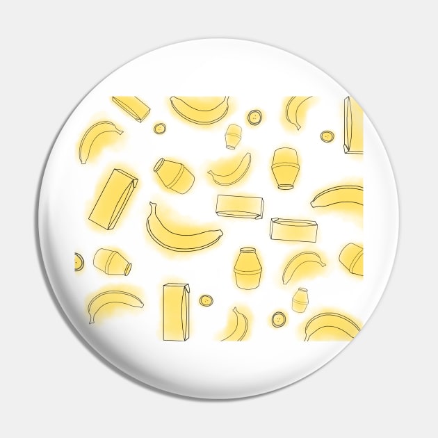 Banana Milk Watercolor Pin by Fireflies2344