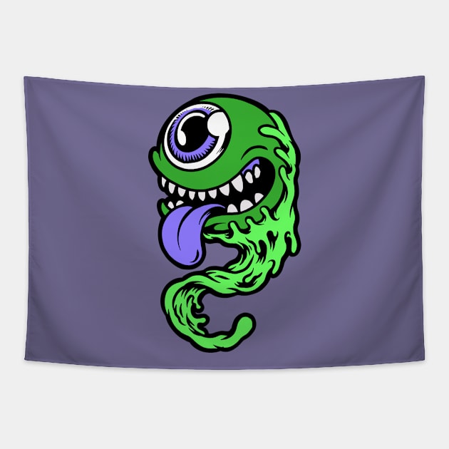 Cartoon One-Eyed Monster Tapestry by SLAG_Creative