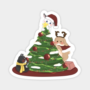 Christmas Tree decoration with bunny _ Bunniesmee Christmas Edition Magnet