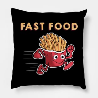 Cute & Funny Fast Food Running French Fries Punny Pillow