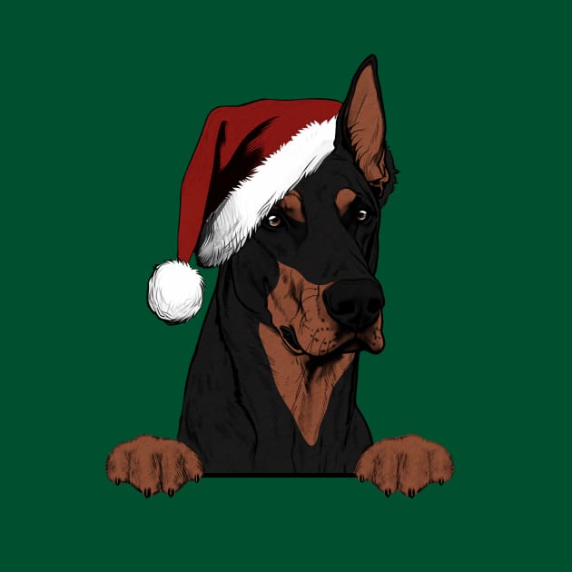 Christmas Doberman Pinscher by rmcbuckeye