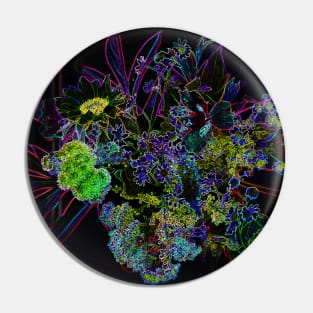 Black Panther Art - Flower Bouquet with Glowing Edges 16 Pin