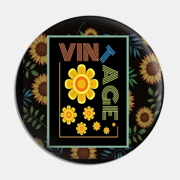 Vintage 70's Hippy Sunflower Child Peace Love Pin by Apathecary