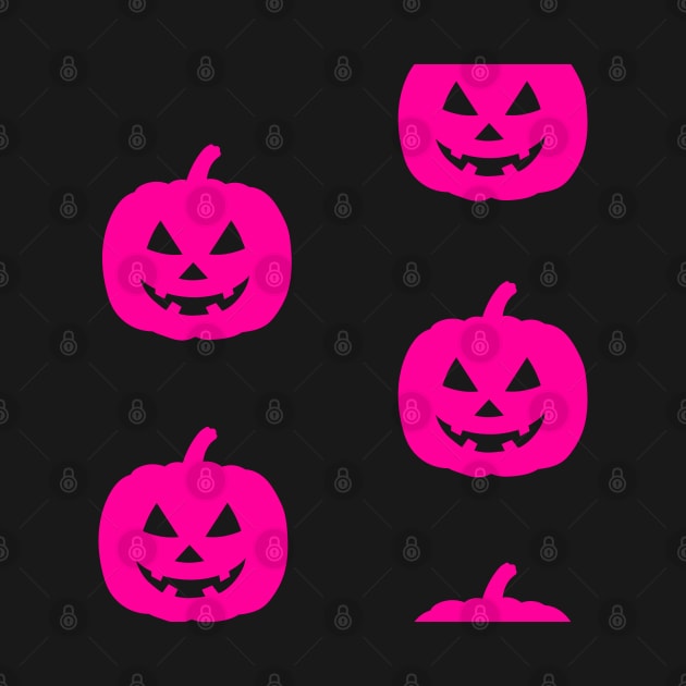 Rotund Jack-O-Lantern Tile (Hot Pink) by ziafrazier