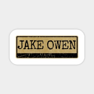 Aliska text black retro - Jake Owen Magnet