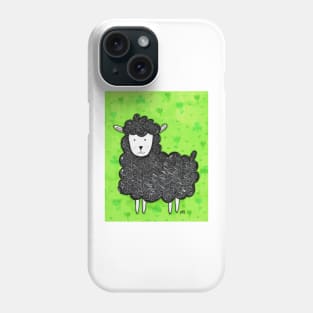 Black Sheep In A Pasture Phone Case