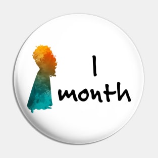 1 Month Age Card Princess Inspired Silhouette Pin