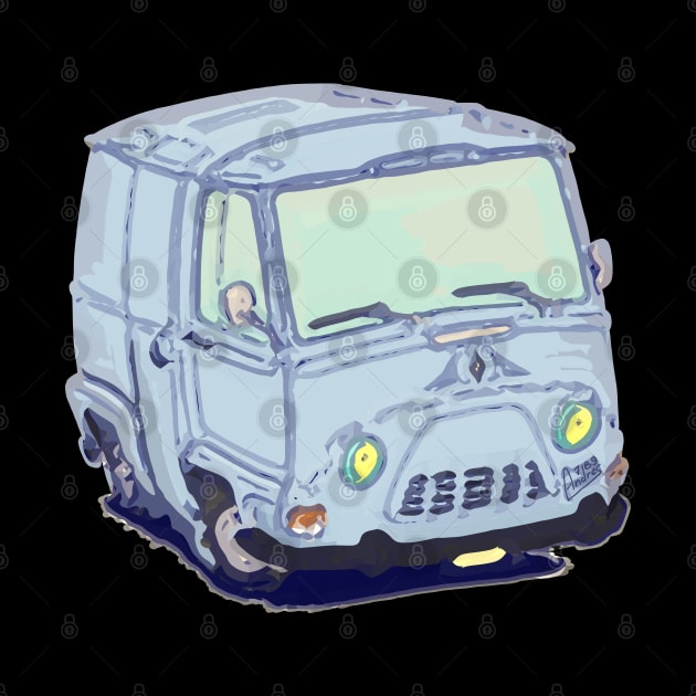 Vintage French van in vector style by Andres7B9