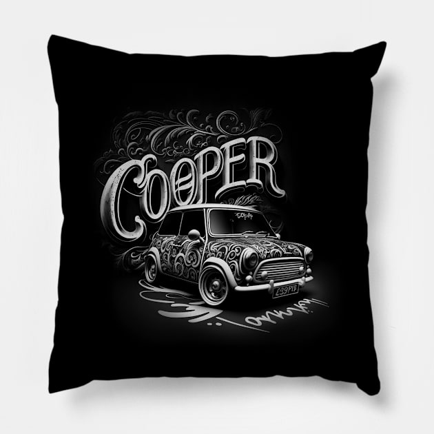 Mini Cooper street machine Pillow by Kid Relic