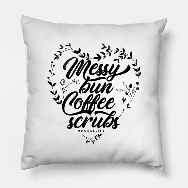 Messy Bun Coffee Scrubs Pillow by Lunomerchedes