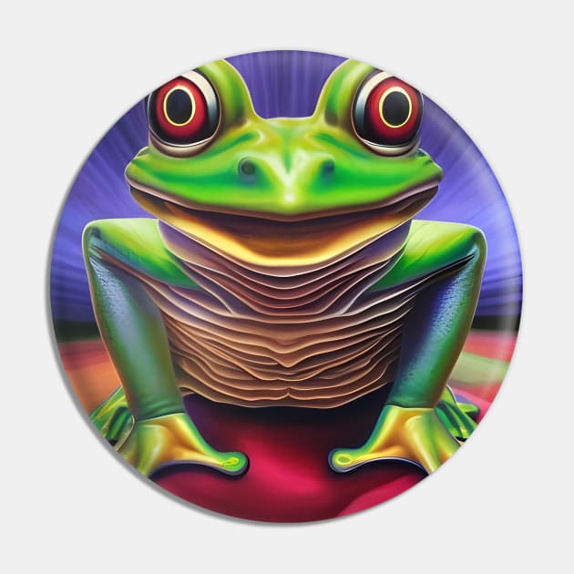 Frogger Spirit Animal (6) - Trippy Psychedelic Frog Pin by TheThirdEye