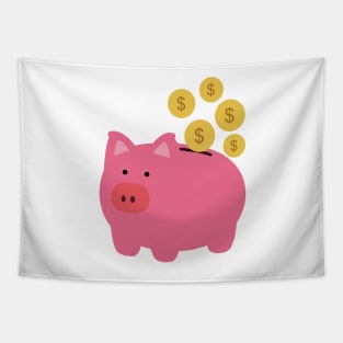 Piggy bank money savings concept. Tapestry