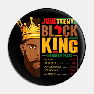 Juneteenth Black King Nutritional Pin