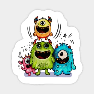 Funny Monsters Family Magnet